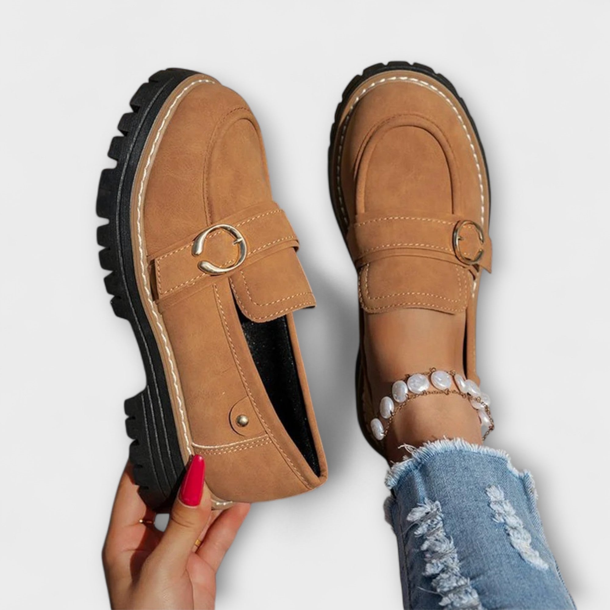 Lora™ | Lässige Loafer mit runder Zehenpartie