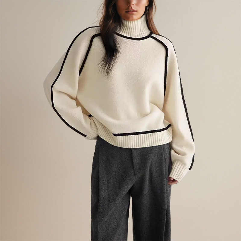 Greta | Gerippter Rollkragenpullover