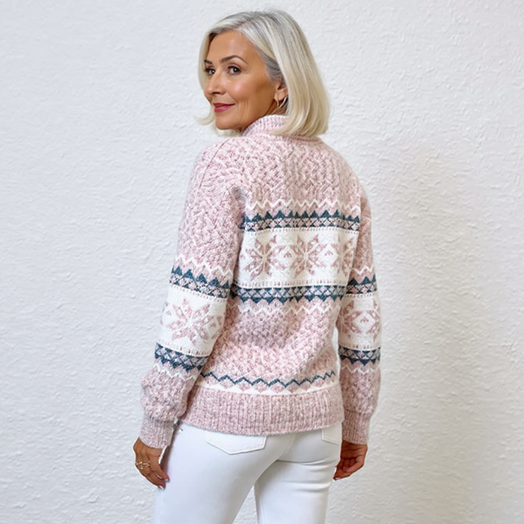 Enid | Strickpullover mit Schneeflockenmuster