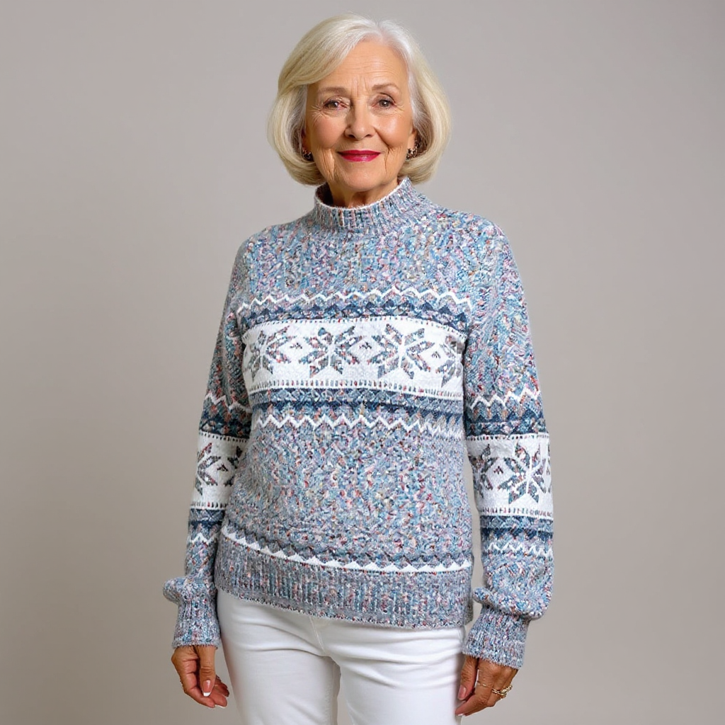 Enid | Strickpullover mit Schneeflockenmuster