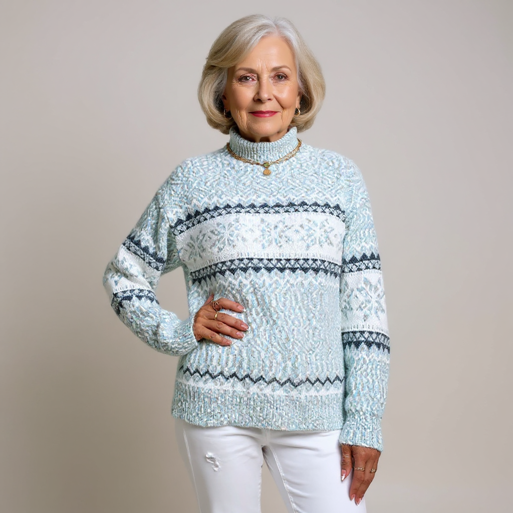 Enid | Strickpullover mit Schneeflockenmuster