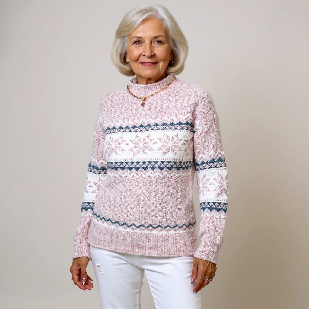 Enid | Strickpullover mit Schneeflockenmuster