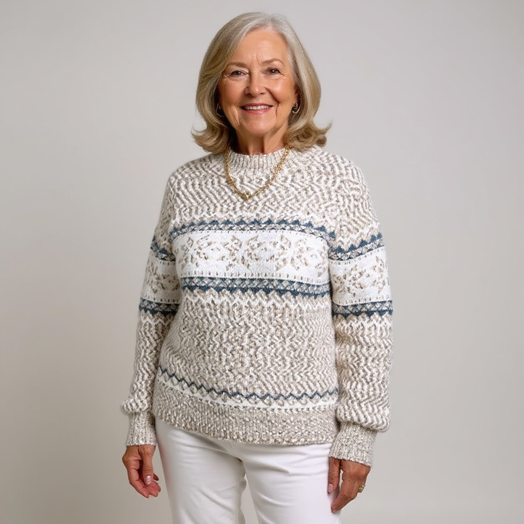 Enid | Strickpullover mit Schneeflockenmuster
