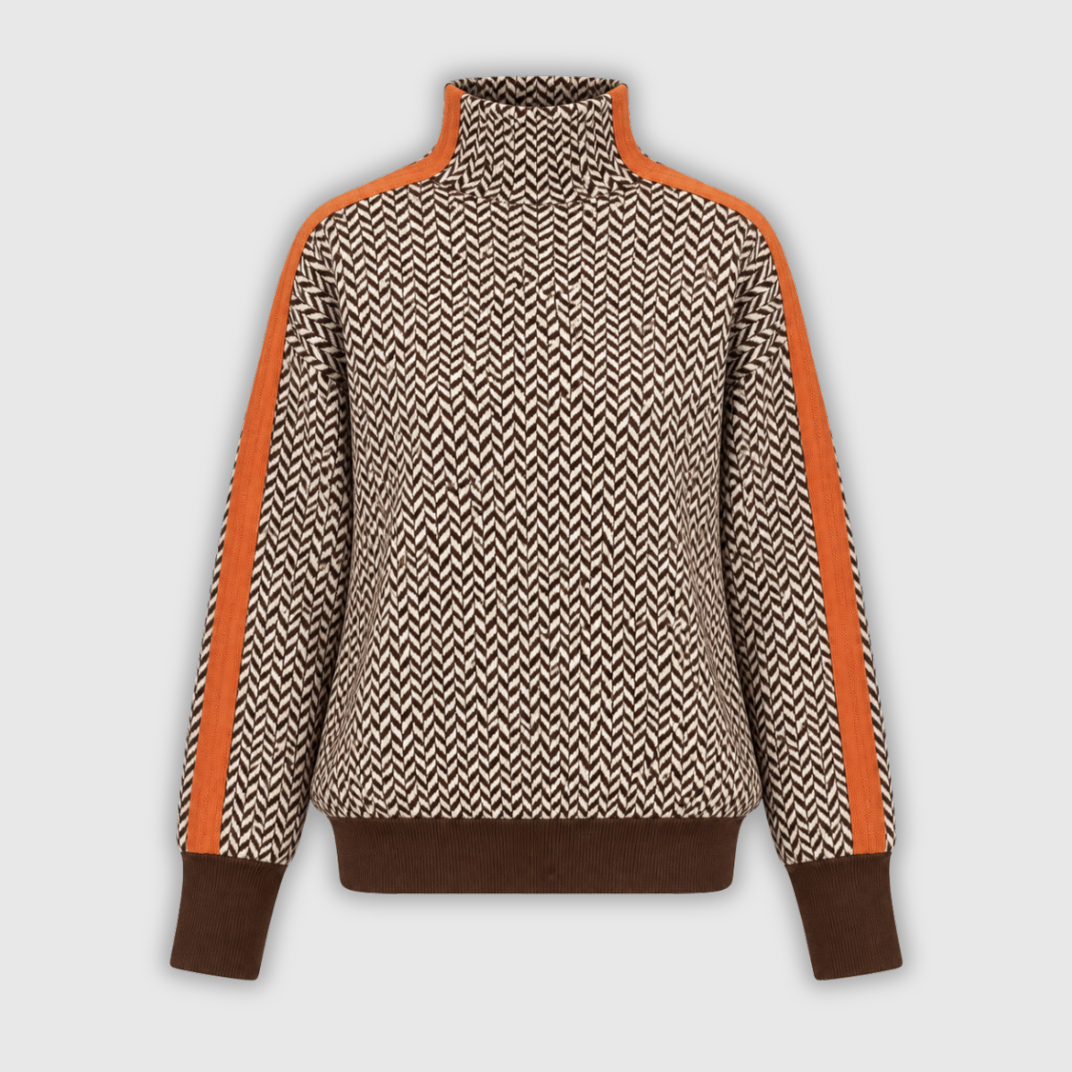Agnes | Rollkragenpullover mit Fischgrätmuster