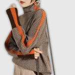 Agnes | Rollkragenpullover mit Fischgrätmuster