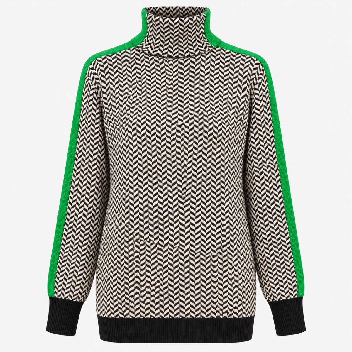 Agnes | Rollkragenpullover mit Fischgrätmuster