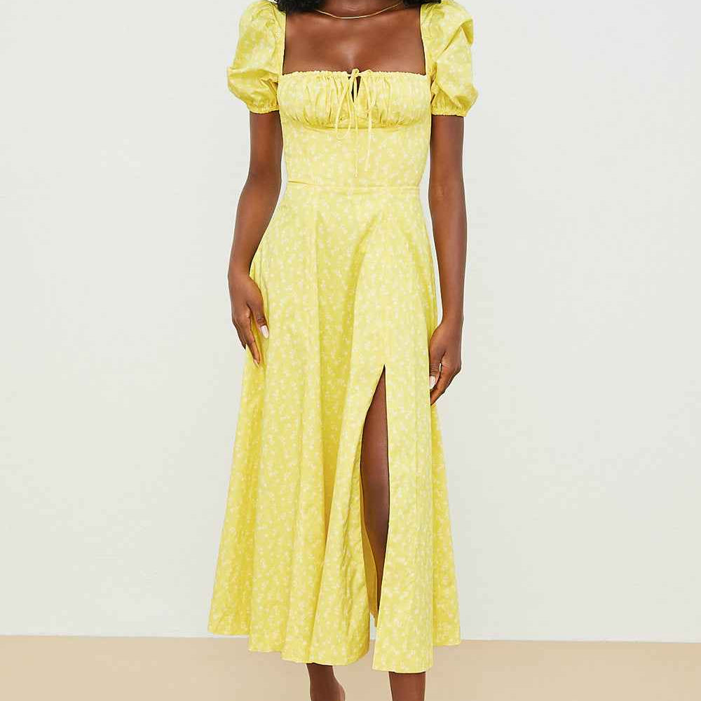 Aviana – Blumenkleid mit Puffärmeln